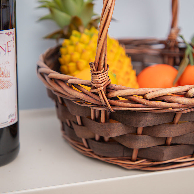 Basket Small Brown Distinctive Decorative Design | TheKanta