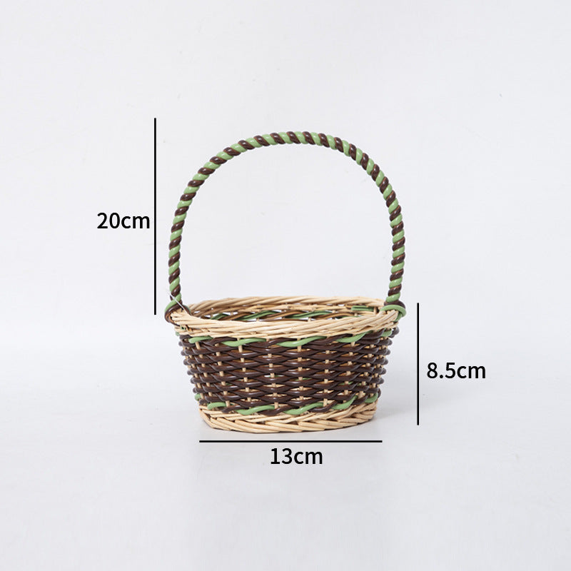 Braided Storage Basket with Decorative Cotton Handles | TheKanta