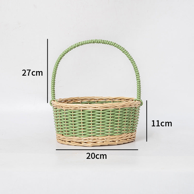Braided Storage Basket with Decorative Cotton Handles | TheKanta