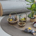 Braided Storage Basket with Decorative Cotton Handles | TheKanta