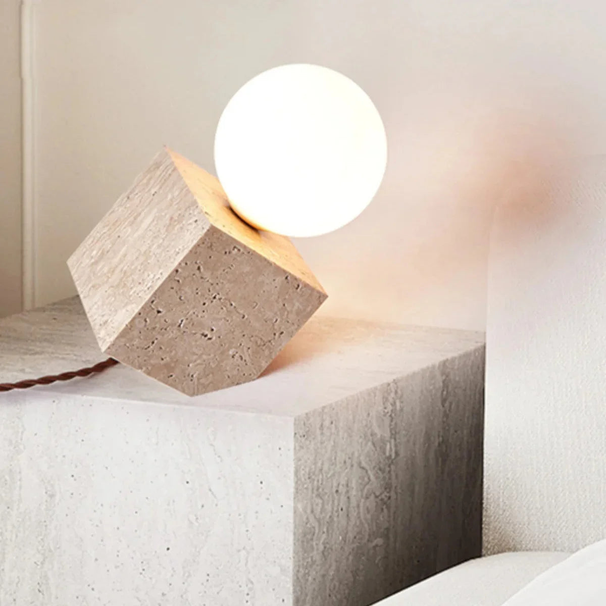 Bramford Travertine Table Lamp