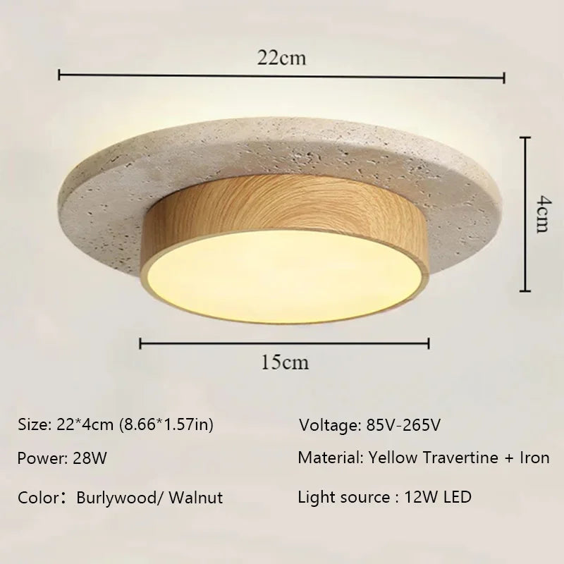 Brynosa Travertine Ceiling Lamp