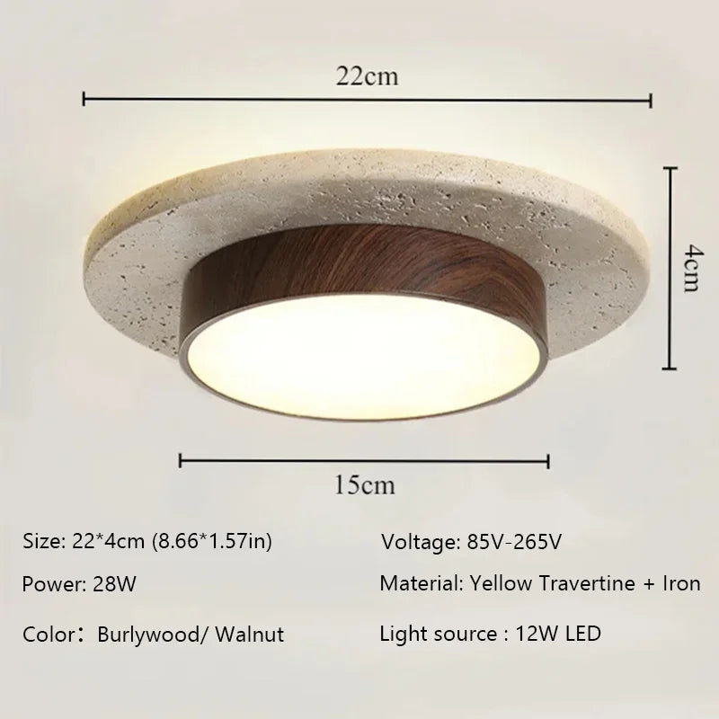 Brynosa Travertine Ceiling Lamp