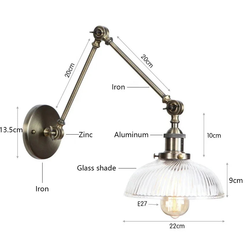Calstova Glass Adjustable Wall Lamp
