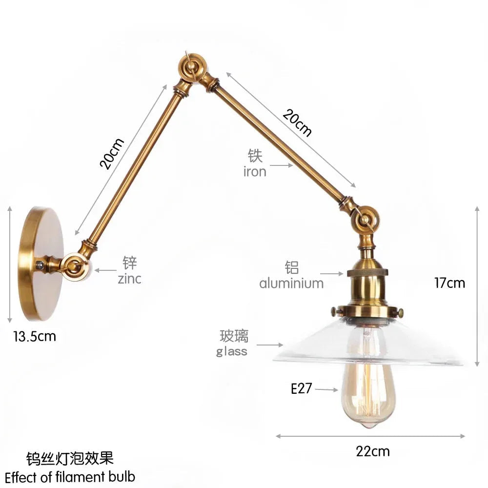 Calstova Glass Adjustable Wall Lamp