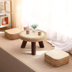 Chair Set Woven Natural Fiber Wood | TheKanta