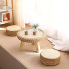 Chair Set Woven Natural Fiber Wood | TheKanta