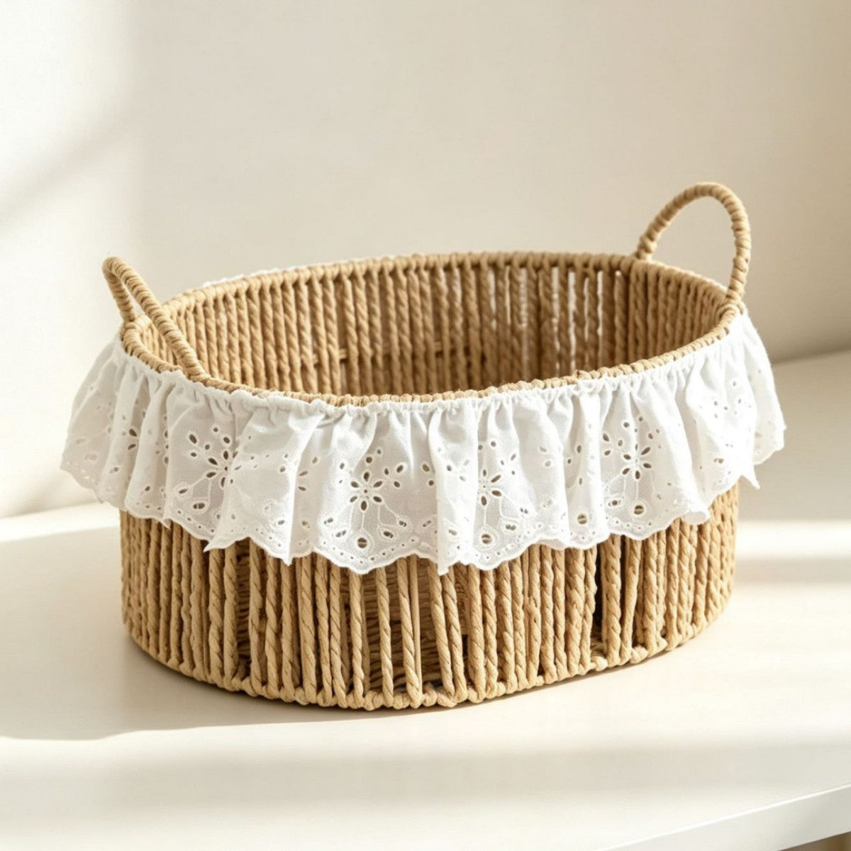 Charming Storage Basket with Ruffle Detail | TheKanta