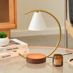 Crescent Arc Table Lamp with Leather Base | TheKanta