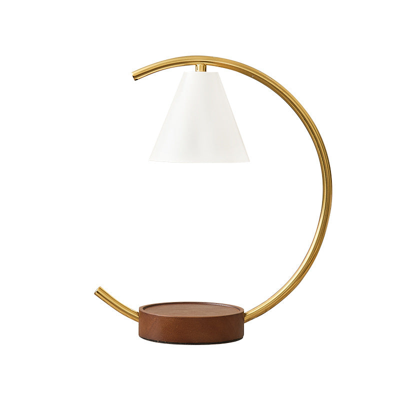 Crescent Arc Table Lamp with Leather Base | TheKanta