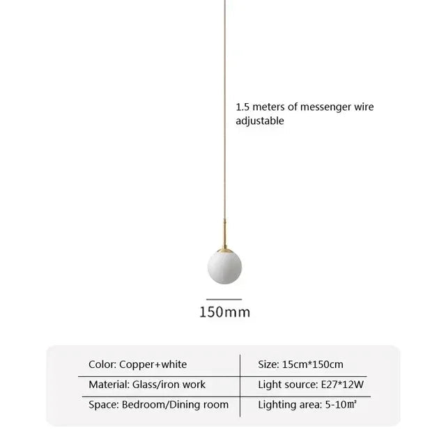 Dalruna Glass Ball Pendant Lamp