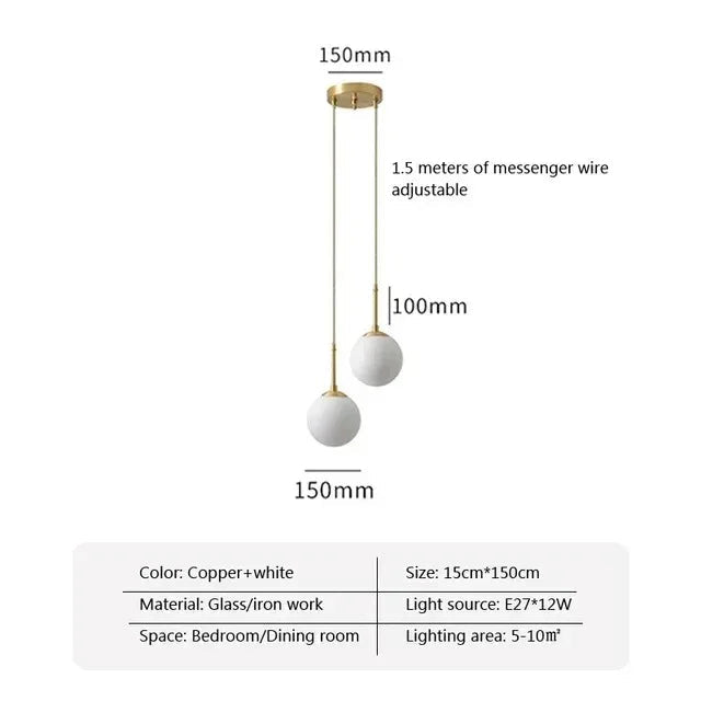 Dalruna Glass Ball Pendant Lamp