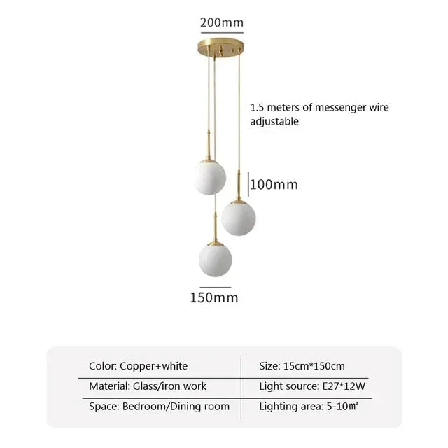 Dalruna Glass Ball Pendant Lamp