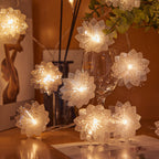 Decorative Flower-Shaped LED Garland with Fiber Optic Glitter for Table and Shelf | TheKanta