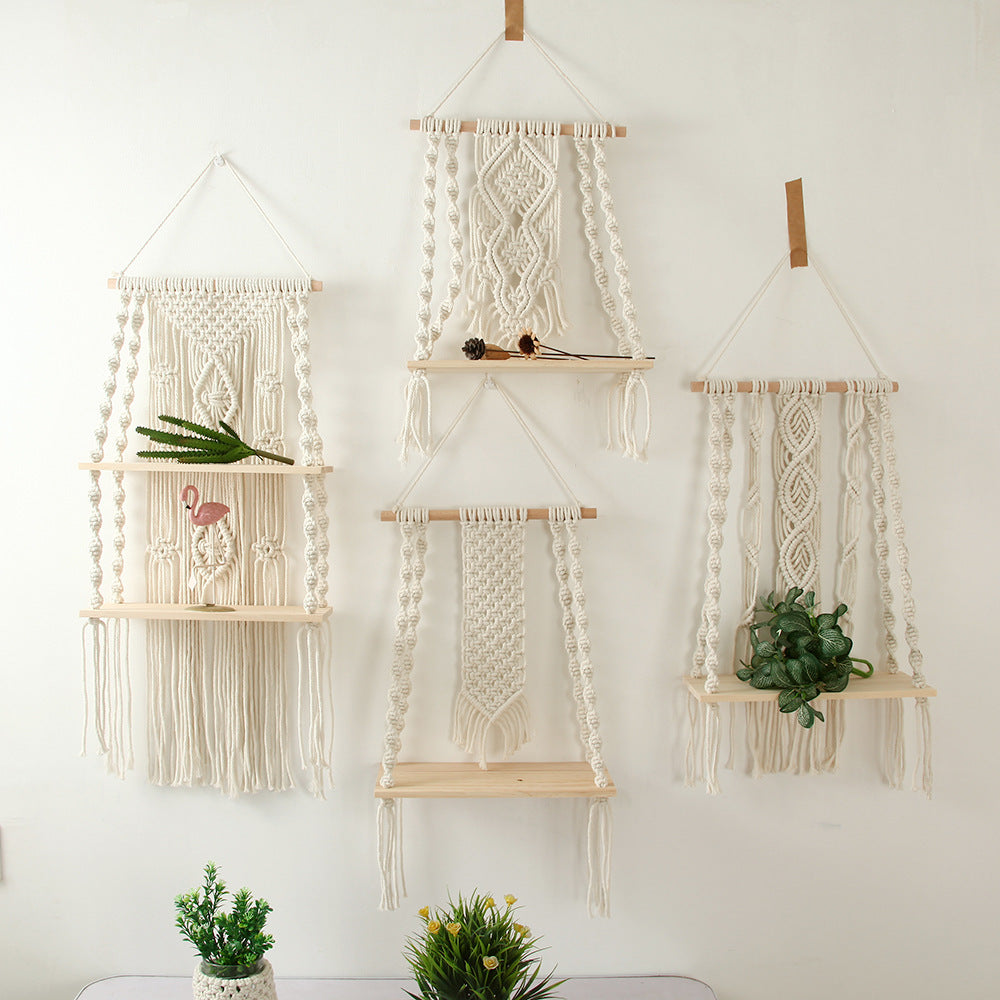 Decorative Macrame Shelf Blue Black | TheKanta