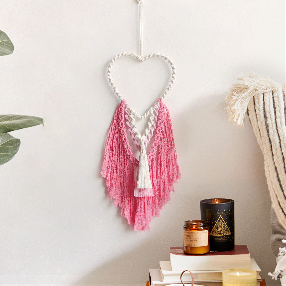 Decorative Macrame Wall Hanging with Heart Design | TheKanta