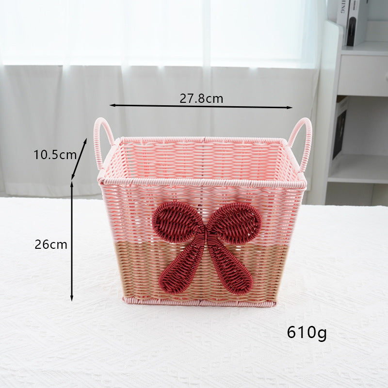 Decorative Woven Storage Basket with Bow Design | TheKanta
