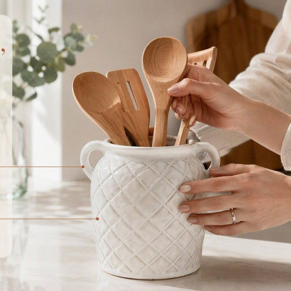Elegant Ceramic Container with Patterns | TheKanta