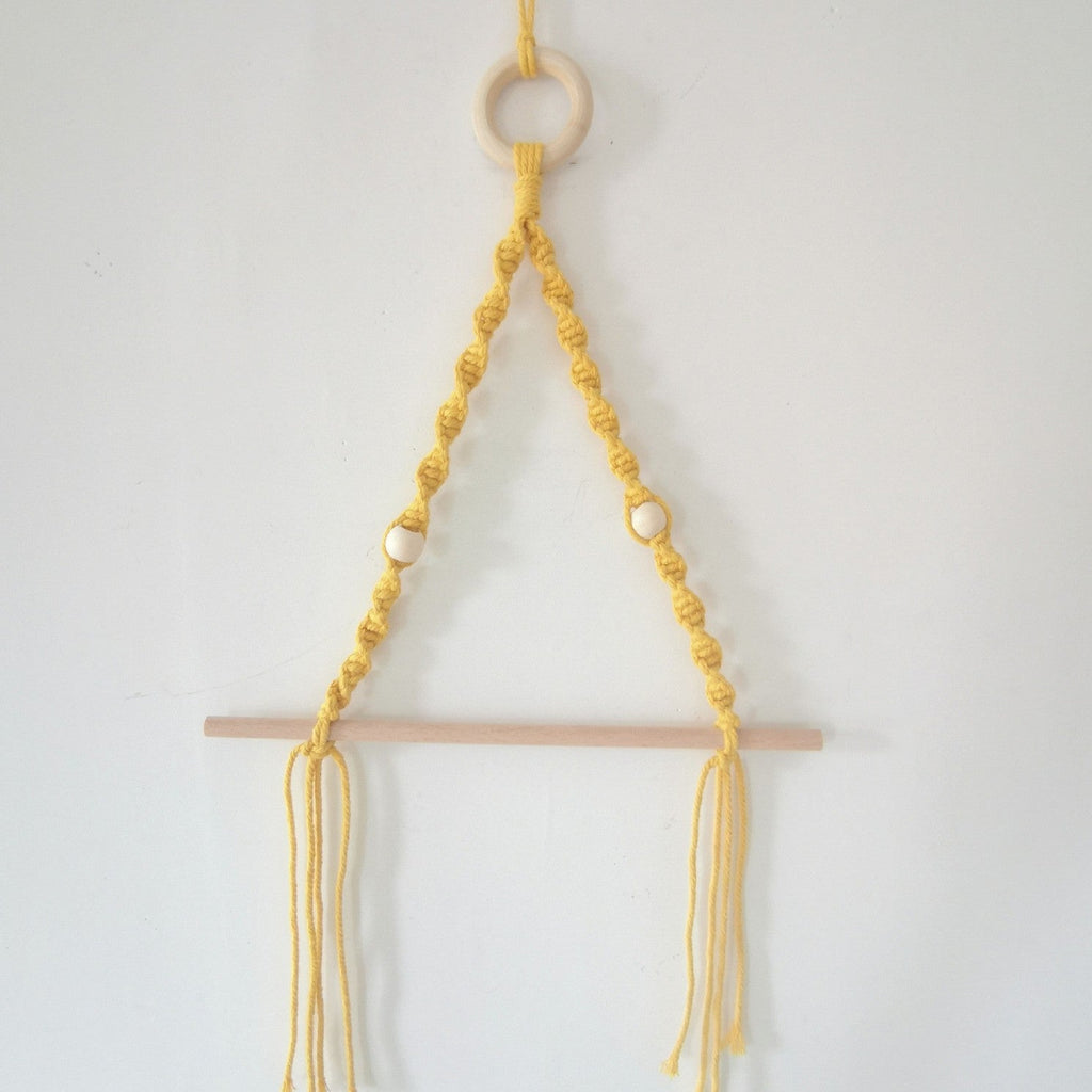 Elegant Macrame Plant Hanger Yellow Gray | TheKanta