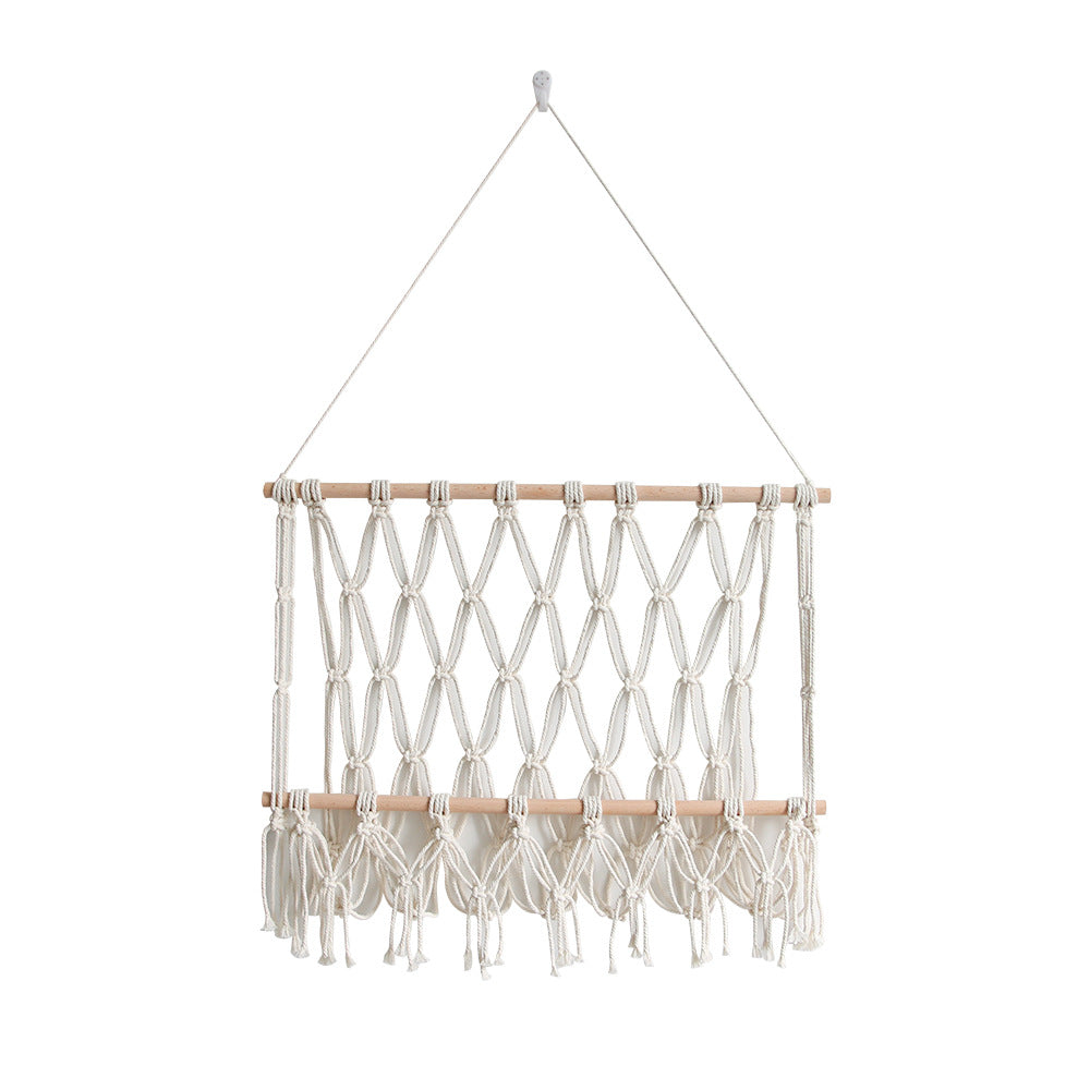 Elegant Macrame Wall Hanging with Decorative Tassels and Wooden Frame | TheKanta