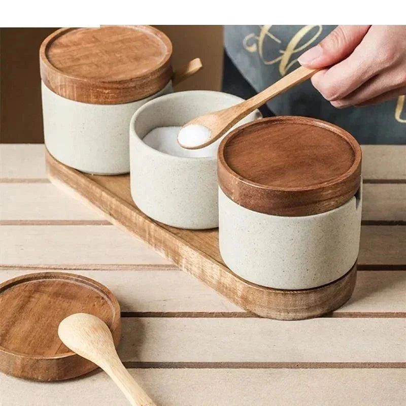 Elforra Ceramic Seasoning Jar Set