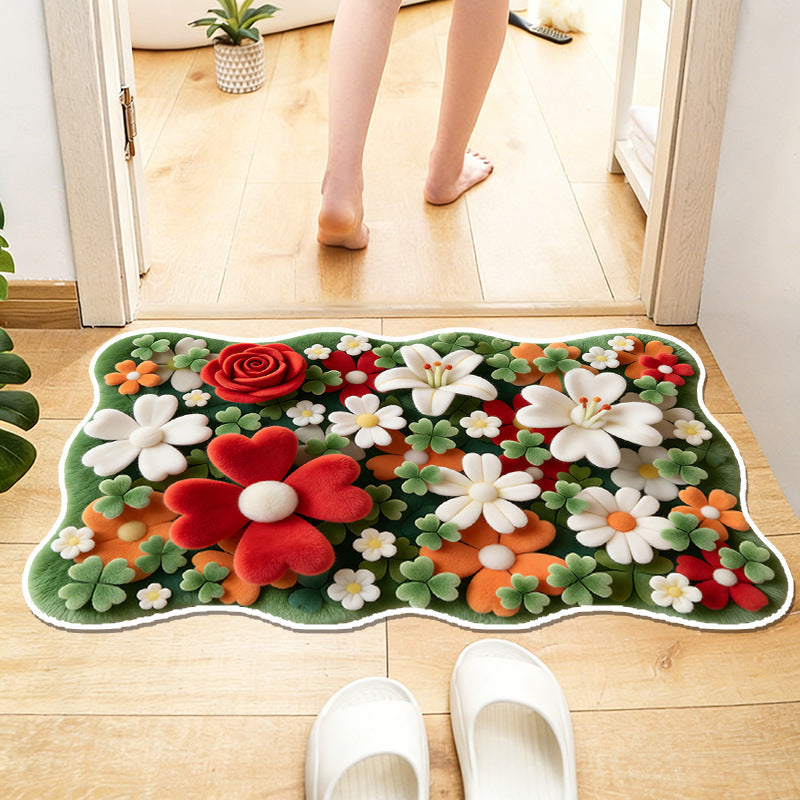 Floral-Themed Waterproof Area Rug | TheKanta