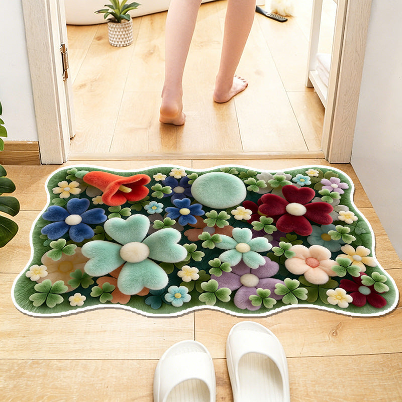 Floral-Themed Waterproof Area Rug | TheKanta