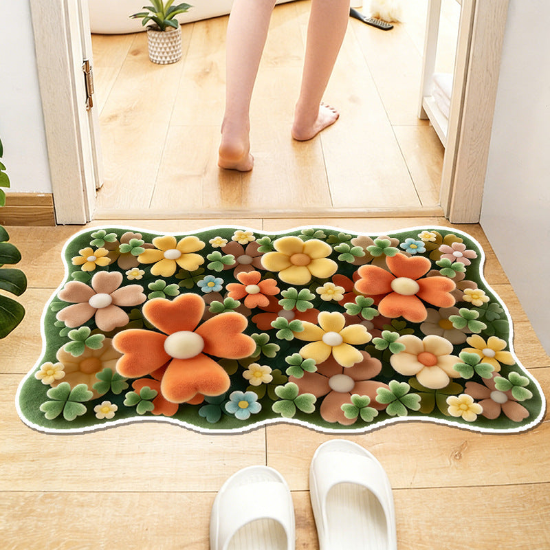Floral-Themed Waterproof Area Rug | TheKanta