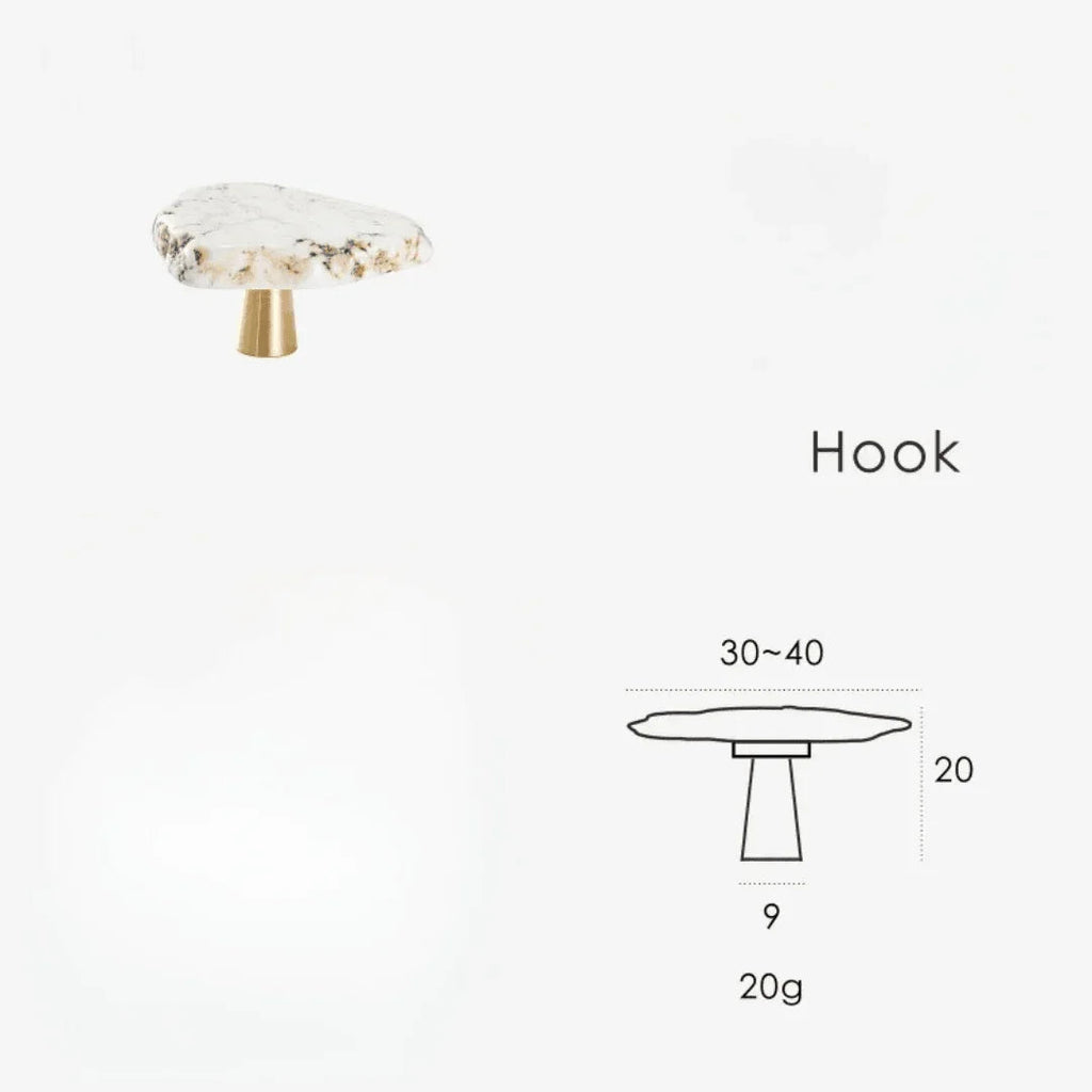 Frostfield Marble Brass Knob