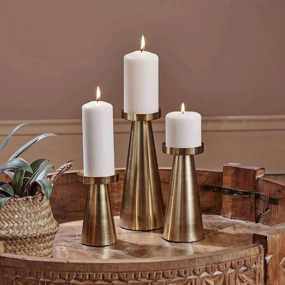 Frynossa Brass Candle Holders