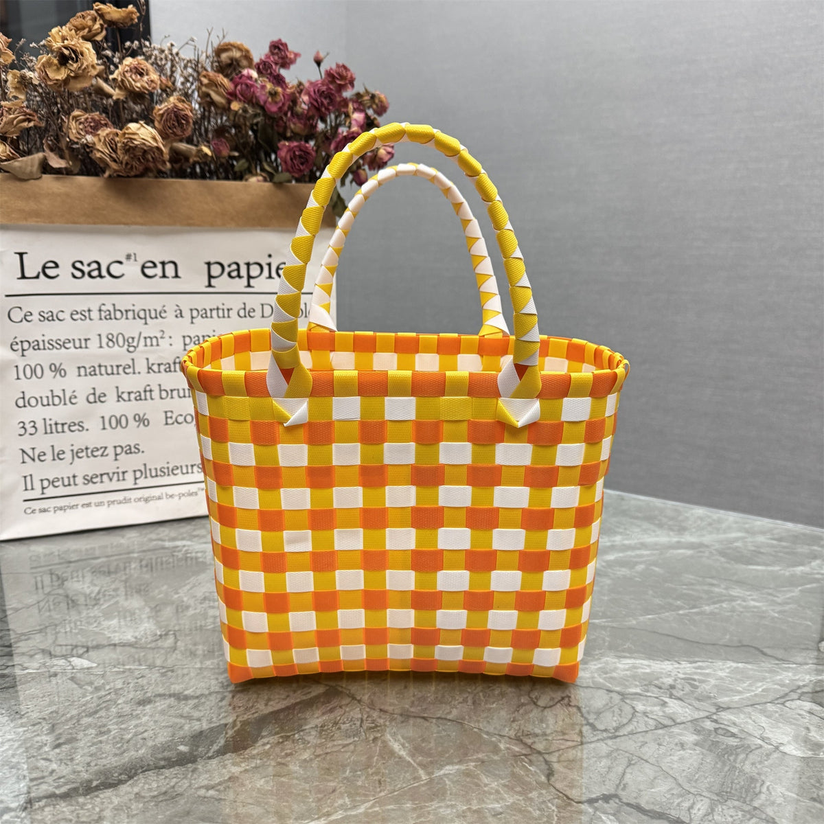 Handbag Yellow White Beige | TheKanta