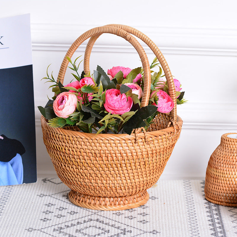 Handcrafted Basket with Two Handles | TheKanta