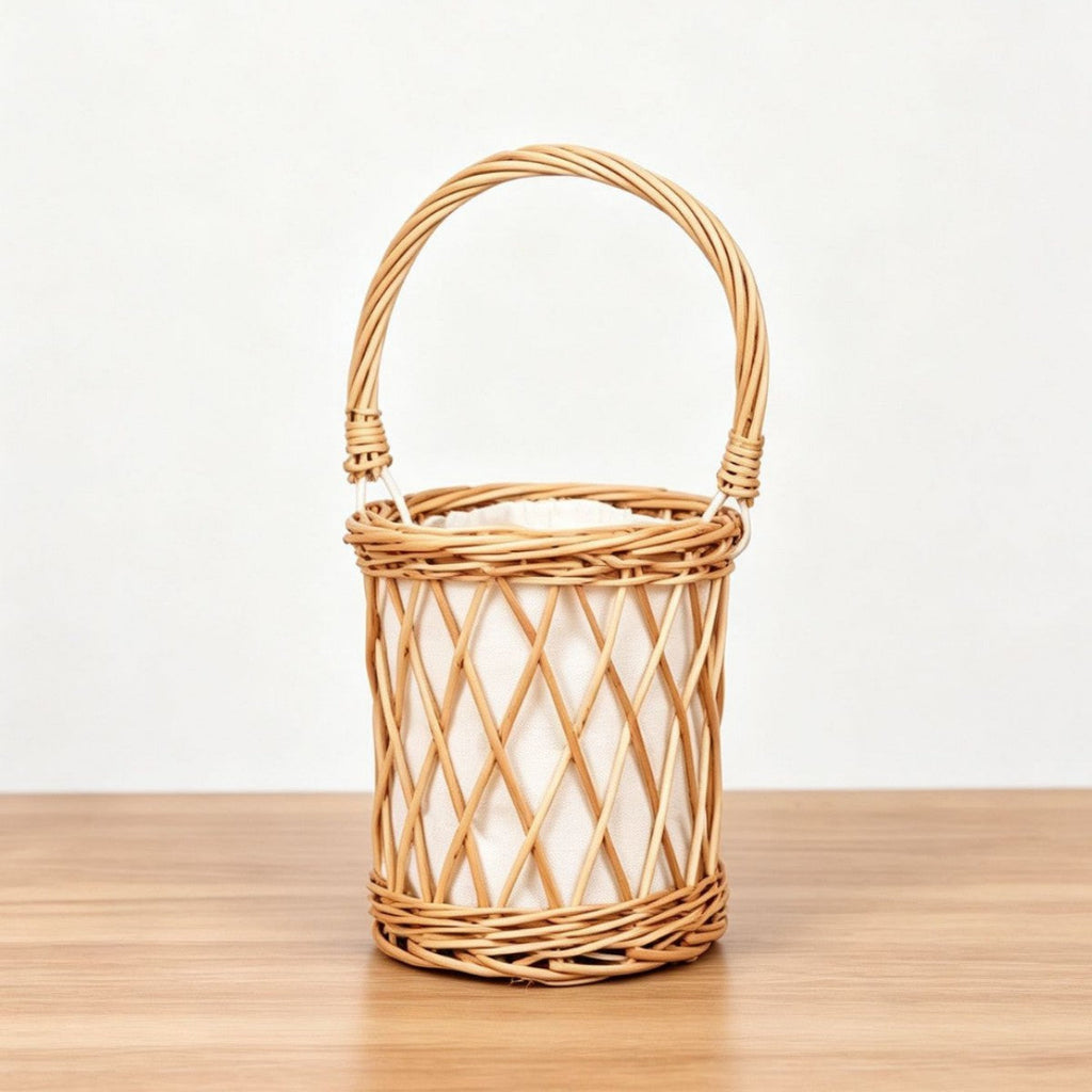 Handcrafted Willow Basket with Cotton Lining | TheKanta