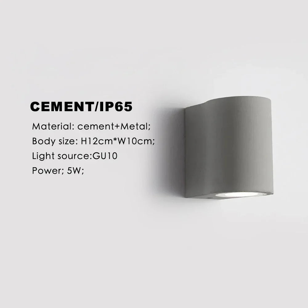 Jornyra Cement Outdoor Wall Lamp