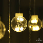 LED Acrylic Hanging Christmas Curtain Light Set with Reindeer Tree Bell and Star Ornaments | TheKanta