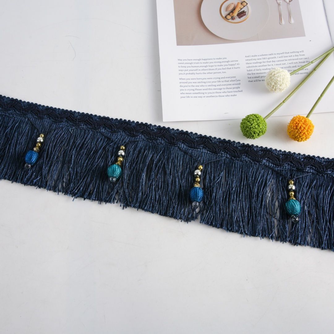 Luxury Fringe Braid with Bead Trim | TheKanta