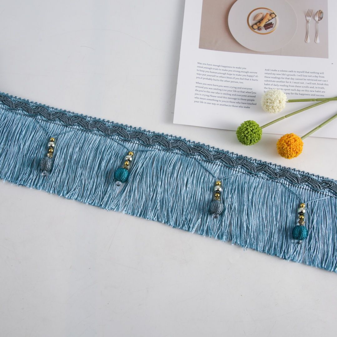 Luxury Fringe Braid with Bead Trim | TheKanta