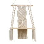 Macrame Decorative Shelf with Wooden Base | TheKanta