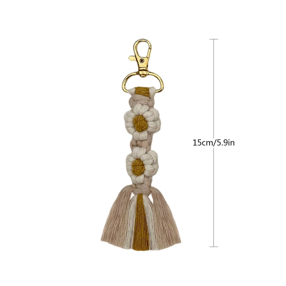 Macrame Keychain Strap with Floral Design | TheKanta