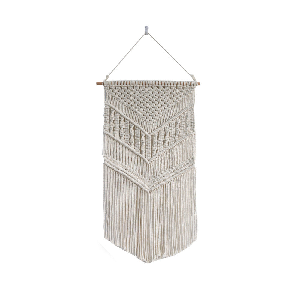Macrame Wall Art Z040 Size Beige Cinnabar Red | TheKanta