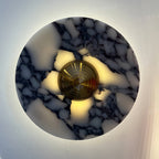Marble Pattern Background Illuminating Circular Wall Lamp Pair | TheKanta