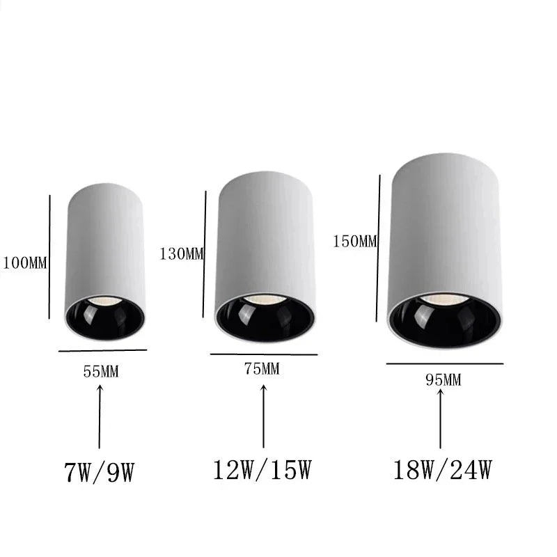 Melndova Black & White Surface Mounted Downlight
