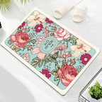 Oval Floral Design Bath Mat | TheKanta