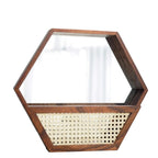 Rustic Wall Mirror with Natural Rattan Frame | TheKanta