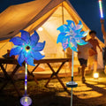 Solar-Powered LED Iridescent Flower Windmill Garden Stake | TheKanta