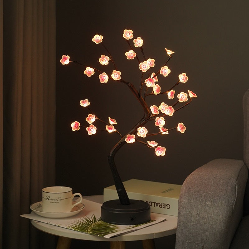 Star-Decorated LED Branch Table Lamp with Warm Micro Dimmable Lights | TheKanta