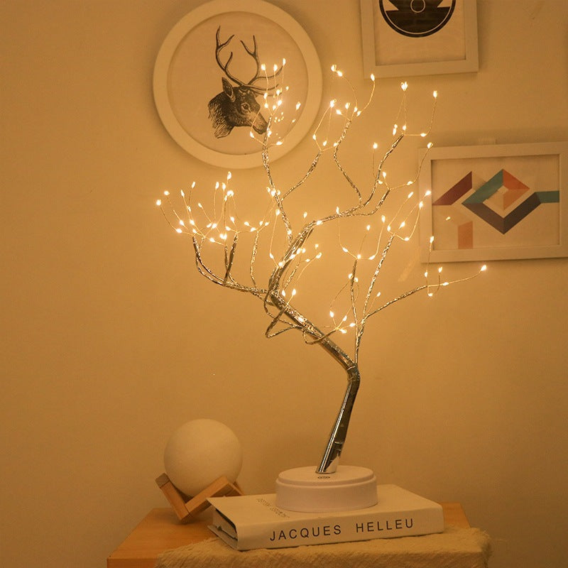 Star-Decorated LED Branch Table Lamp with Warm Micro Dimmable Lights | TheKanta