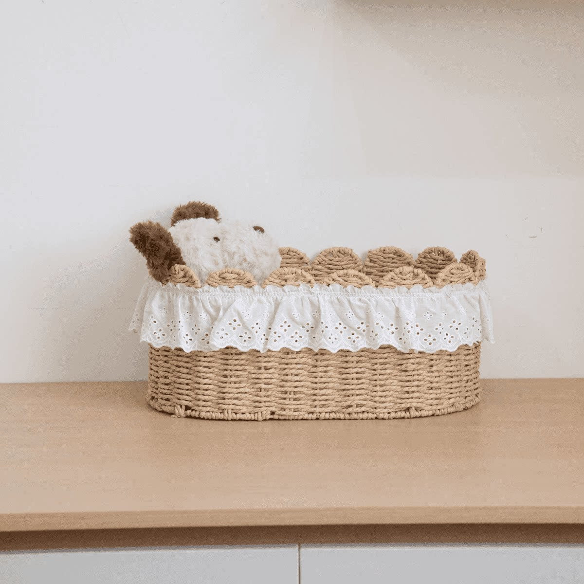 Storage Basket Khaki Green Beige | TheKanta