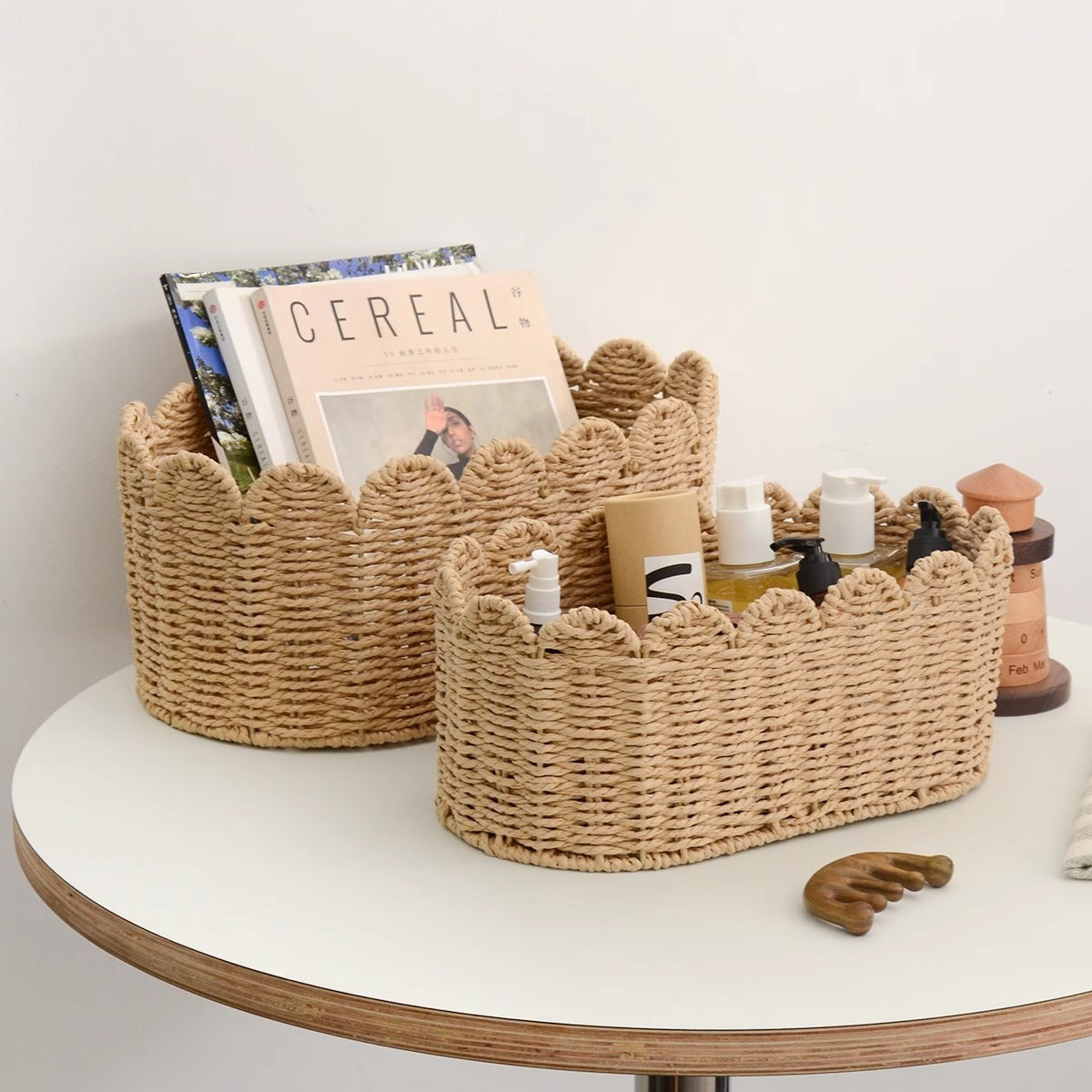 Storage Basket Khaki Green Beige | TheKanta