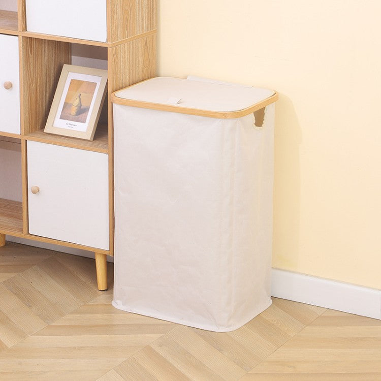 Stylish Laundry Basket with Wooden Lid | TheKanta